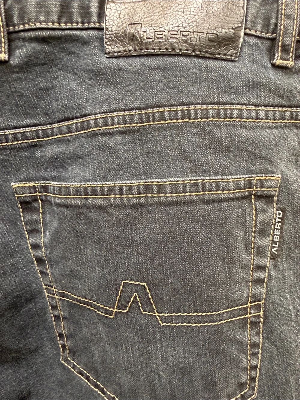 Alberto Men's Straight Jeans — Dark Black Wash